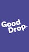 The Good Drop logo created by 4AM for mobile with purple background